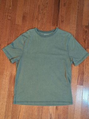Larsson & Co Men's Crew Neck Short Sleeve Shirt Size L Olive Green